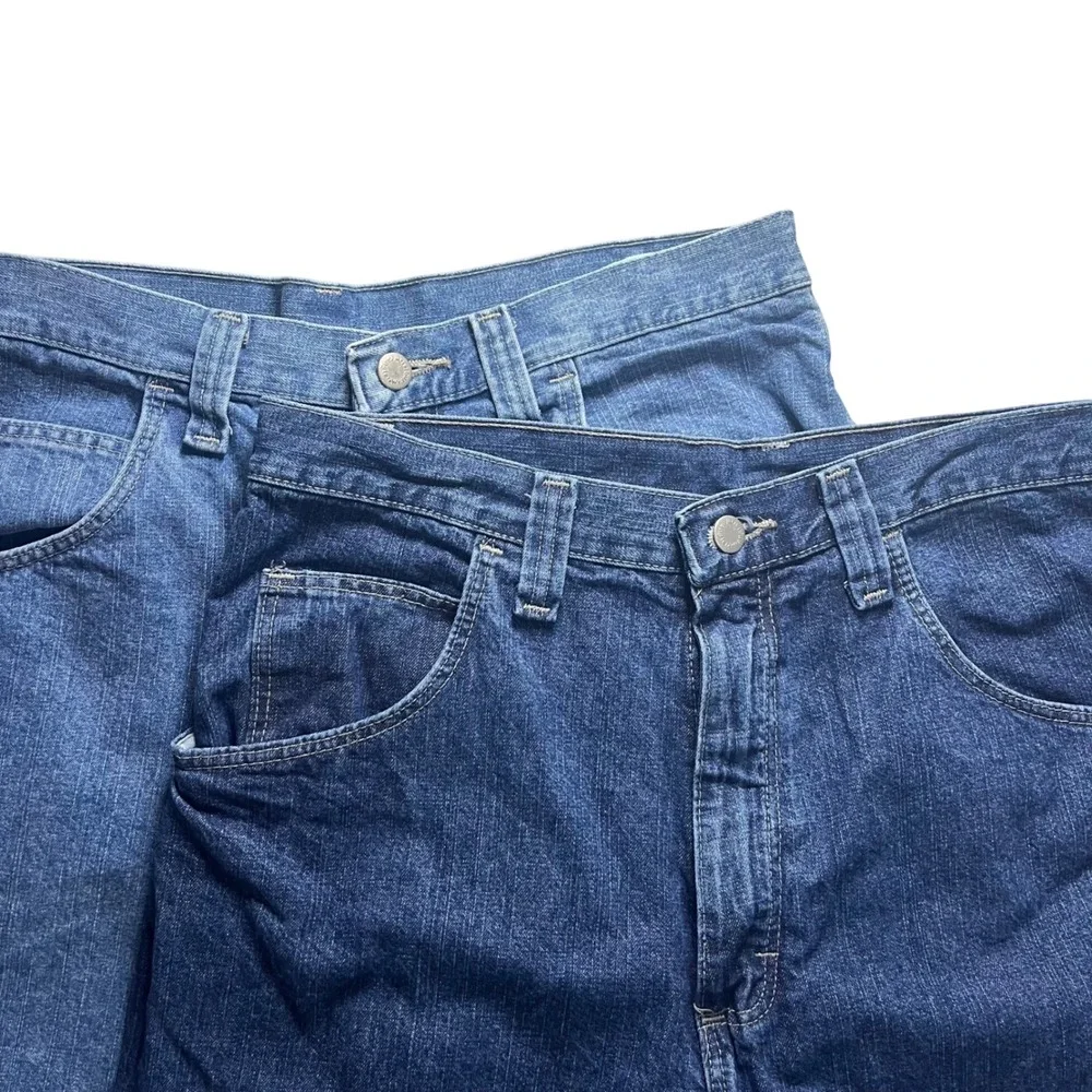 Vintage Wrangler Carpenter Denim Shorts Set Mens 33 Blue 100% Workwear Utility